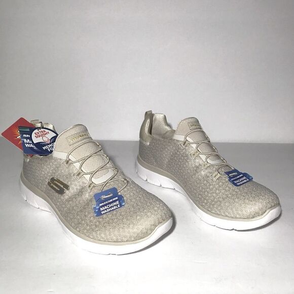 Skechers Summits Glowing Iris Washable Mesh Bungee Wide Width Sneakers - Picture 2 of 9